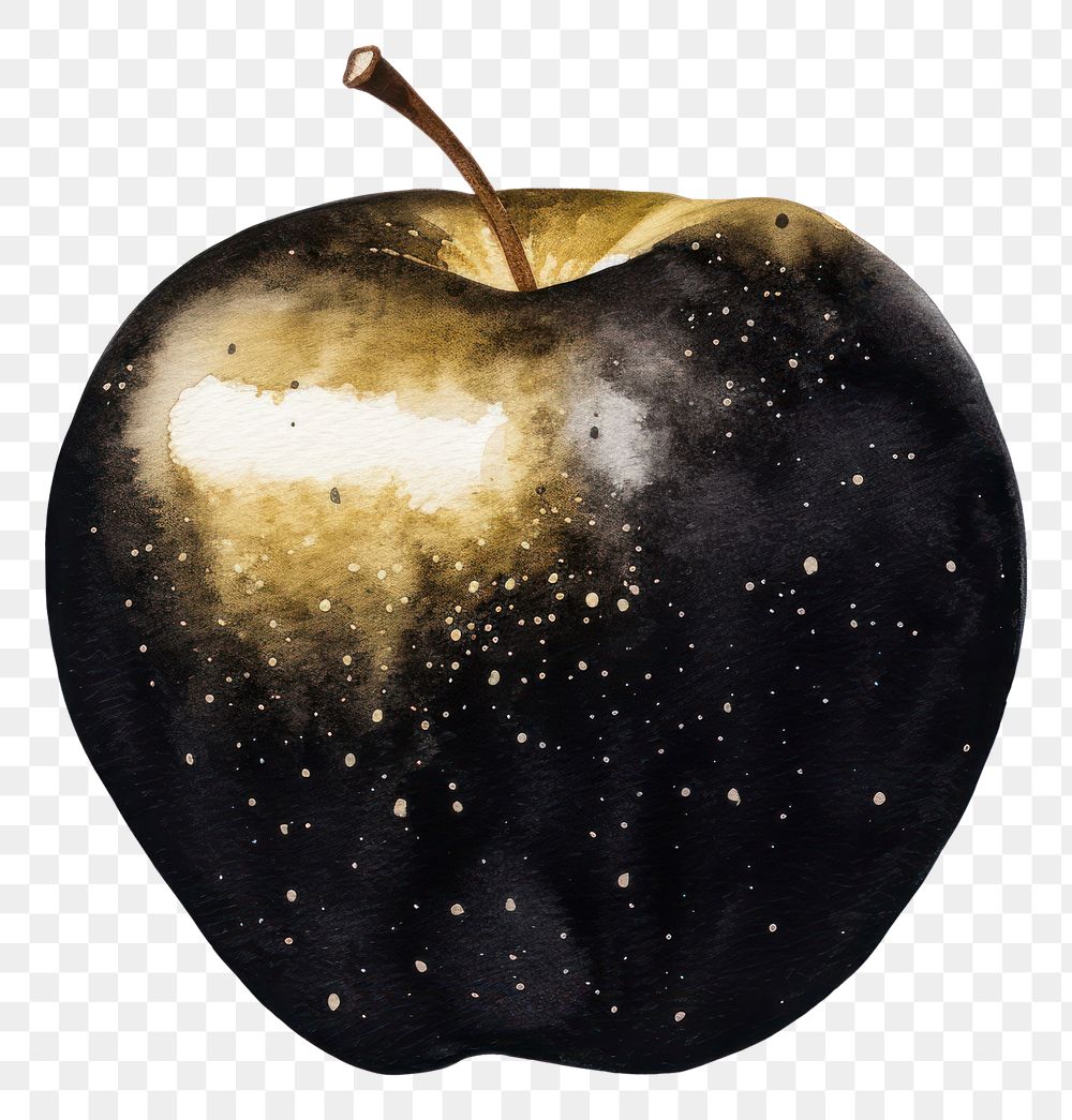 PNG Black color apple plant fruit food.
