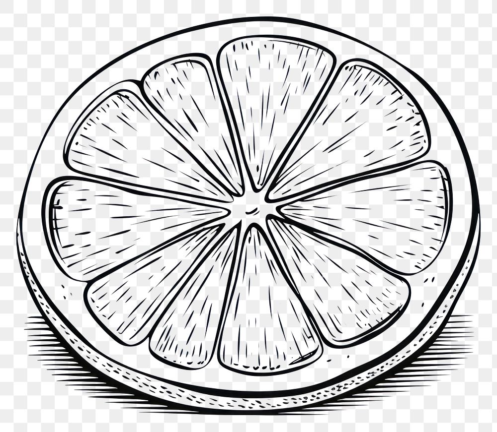 PNG Lemon slice grapefruit sketch food.