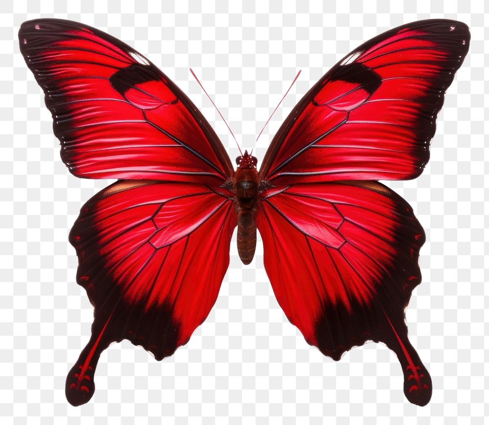 PNG Red butterfly animal insect white background