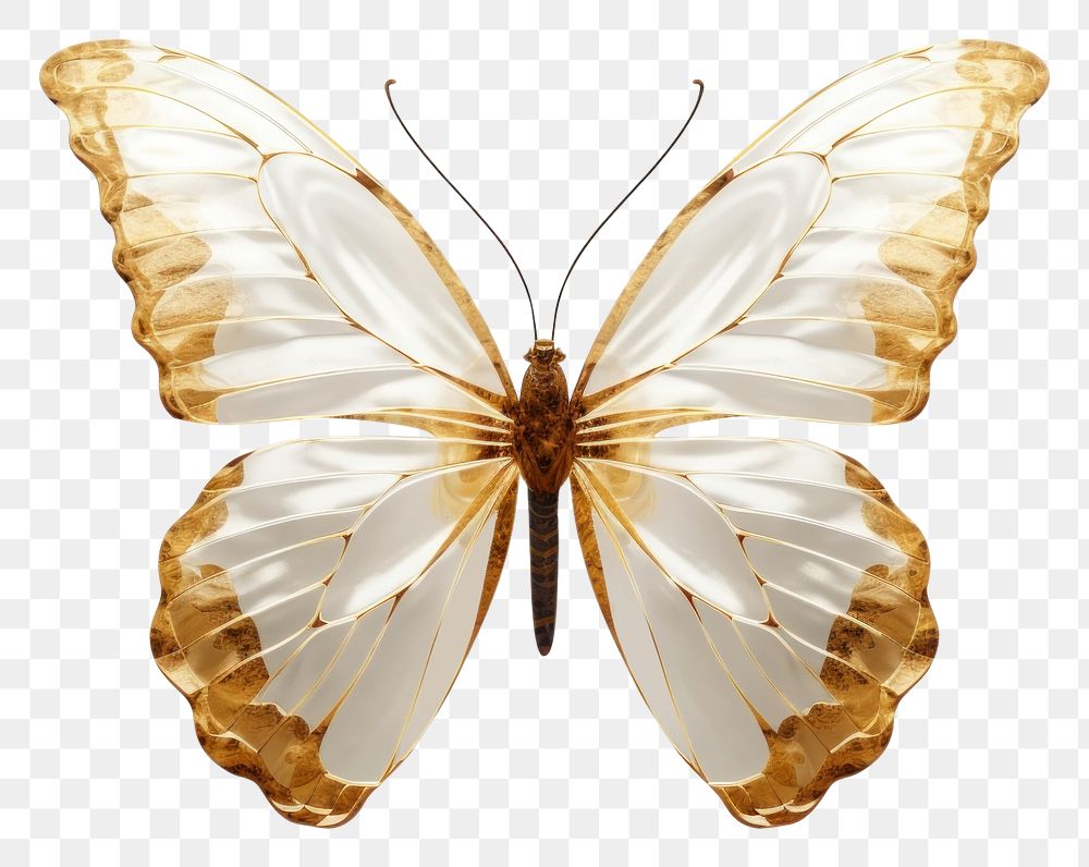 PNG Shiny golden butterfly animal insect white.