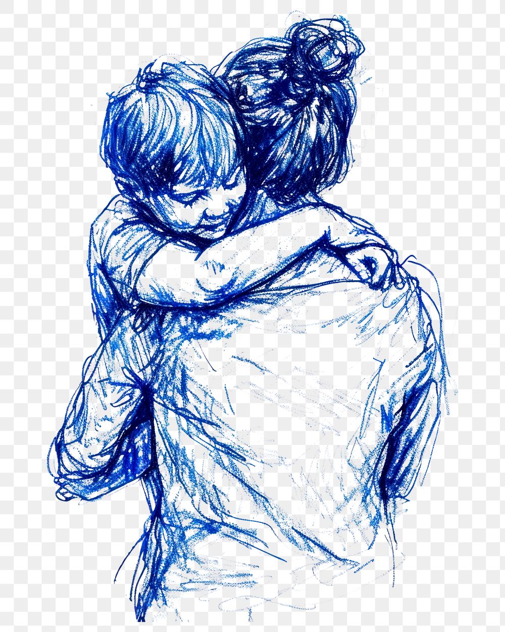 PNG Mother hugging child drawing sketch adult.