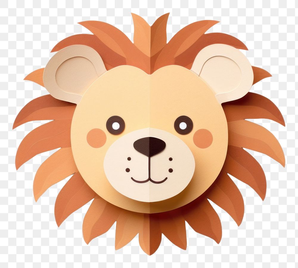 PNG Cute lion art craft anthropomorphic.