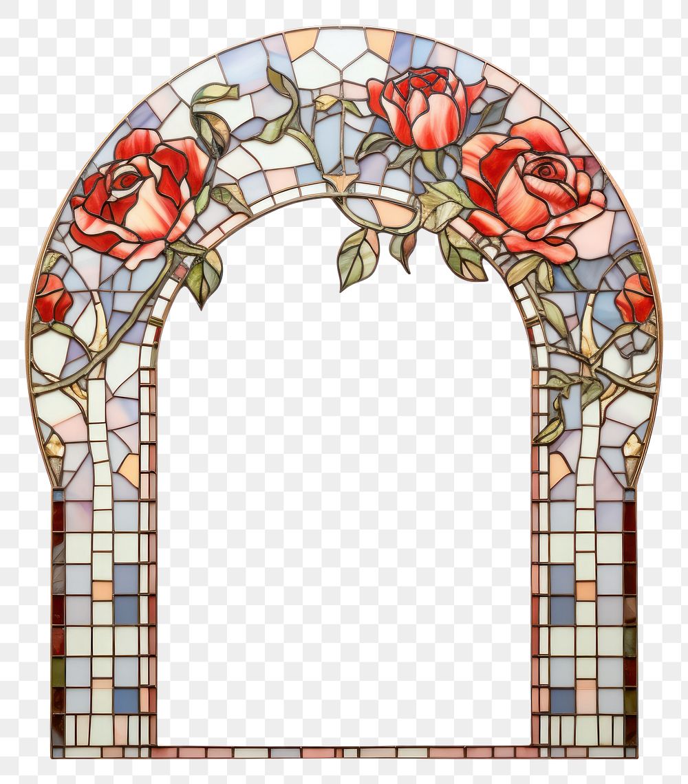 PNG Arch decorative with rose art architecture glass.