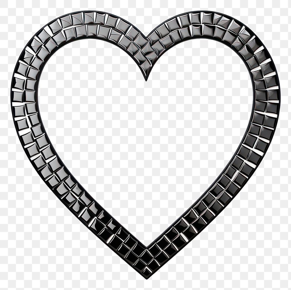 PNG Black Heart frame heart white background jewelry.