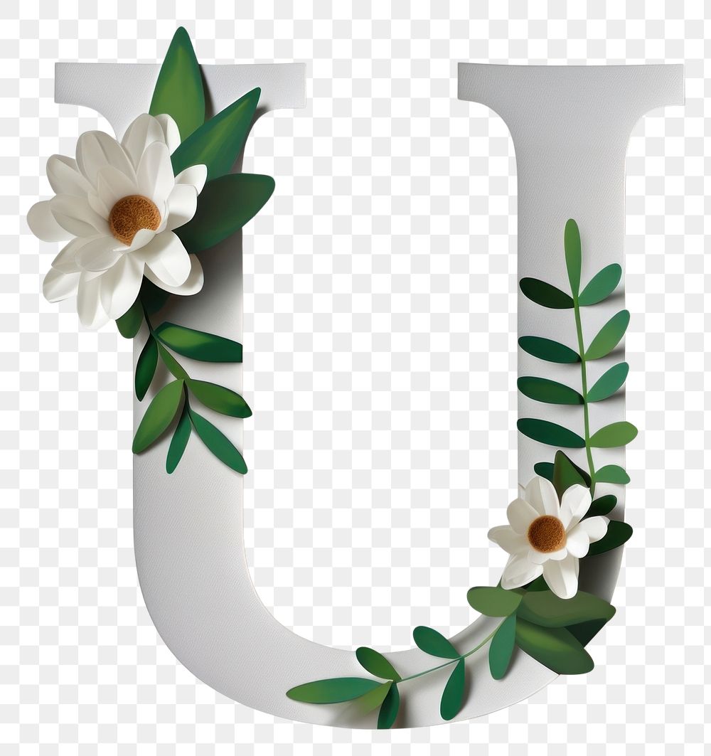 PNG Flower plant text alphabet.