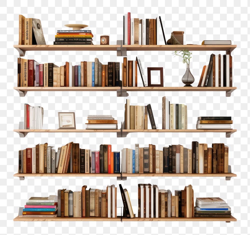 PNG Photo of book shelf bookshelf furniture bookcase