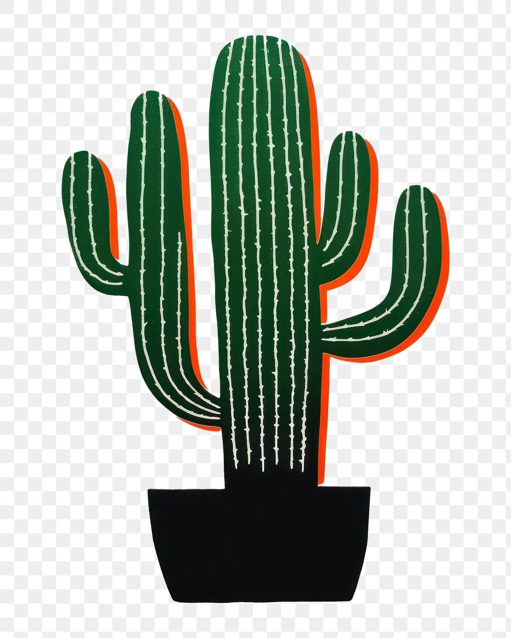 PNG Cactus plant art creativity.