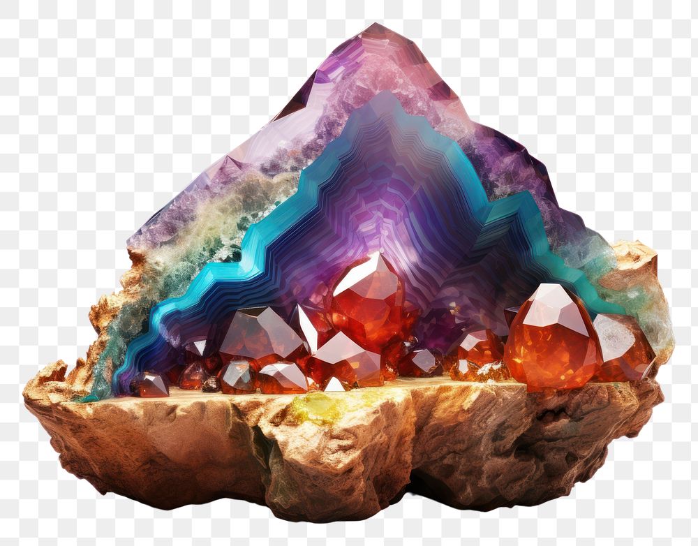 PNG Crystal geode gemstone mineral jewelry.