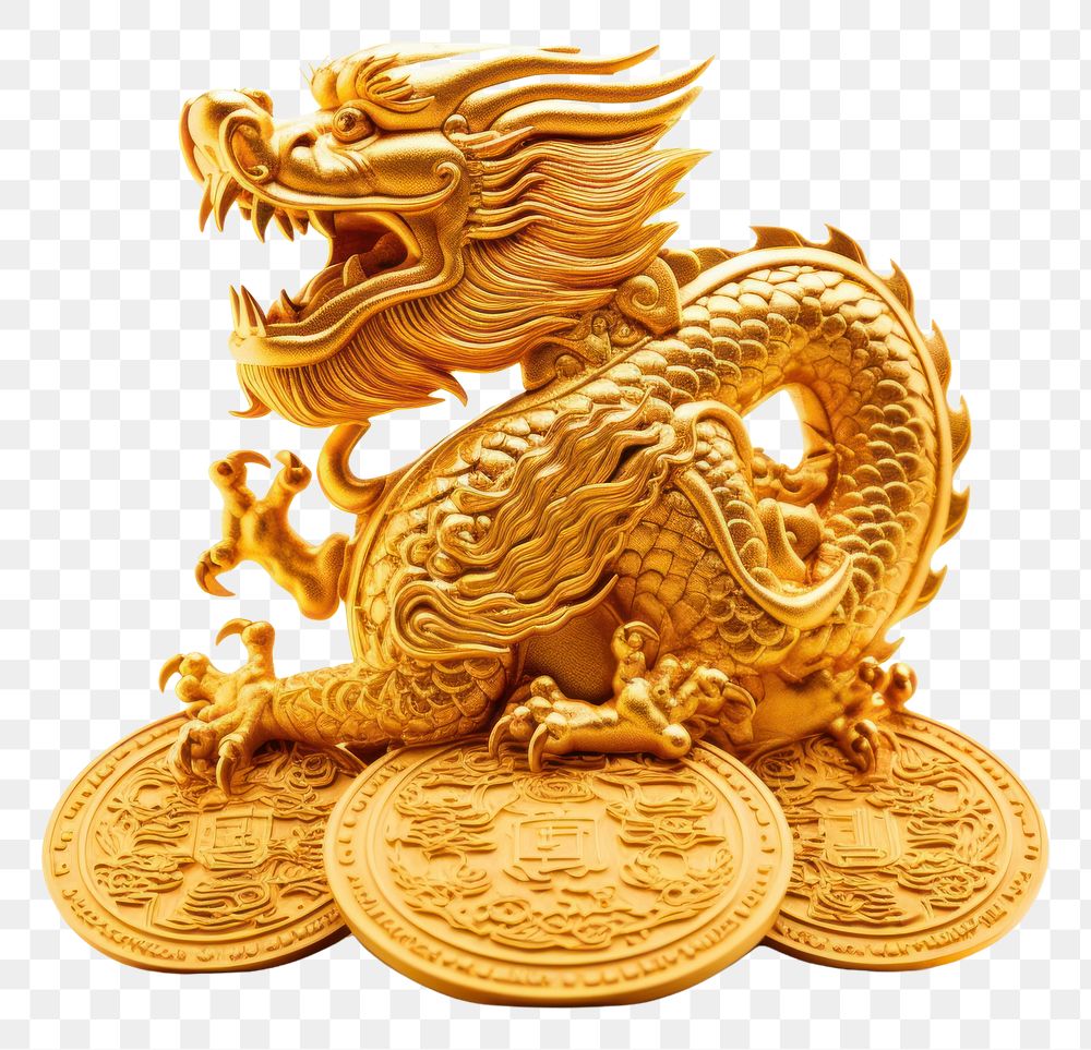 PNG Yuan Bao Chinese Gold gold dragon representation.