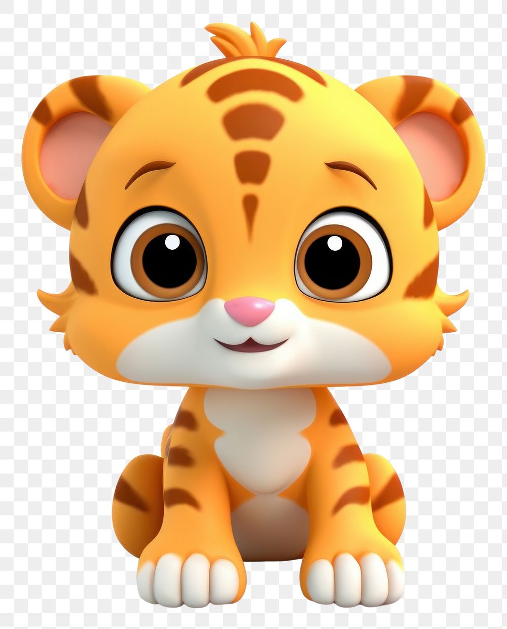 PNG Colorful cute baby tiger animal mammal plush. 