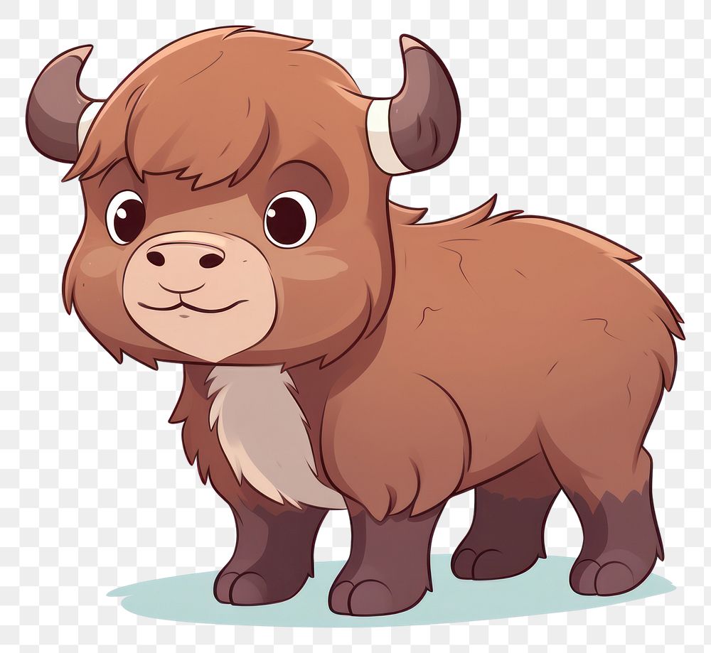 Bison cartoon style animal livestock buffalo.