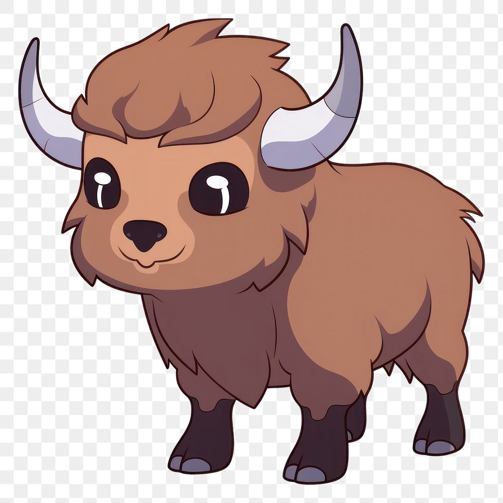 Buffalo cartoon style buffalo animal livestock.