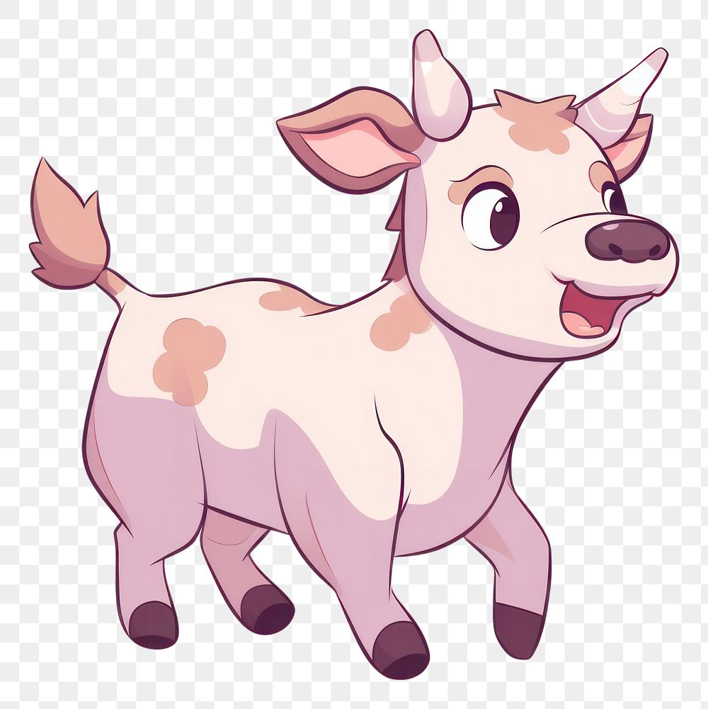 Cow cartoon style animal livestock drawing.