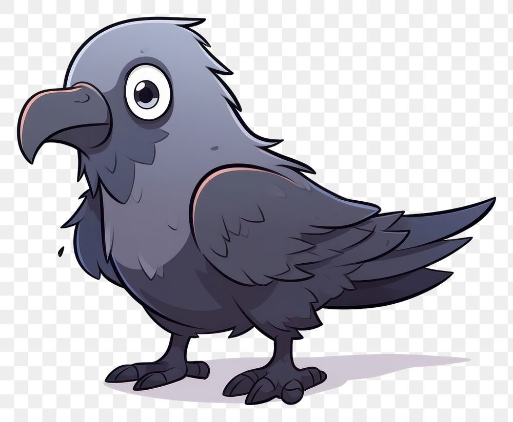 Crow cartoon style animal drawing bird.