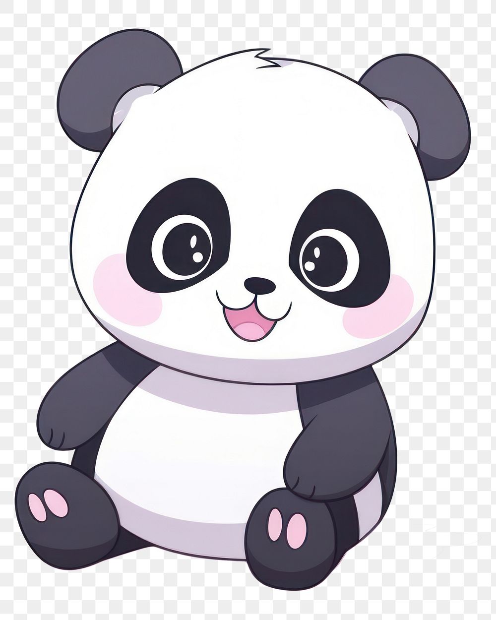 Giant Panda cartoon style drawing panda cute.