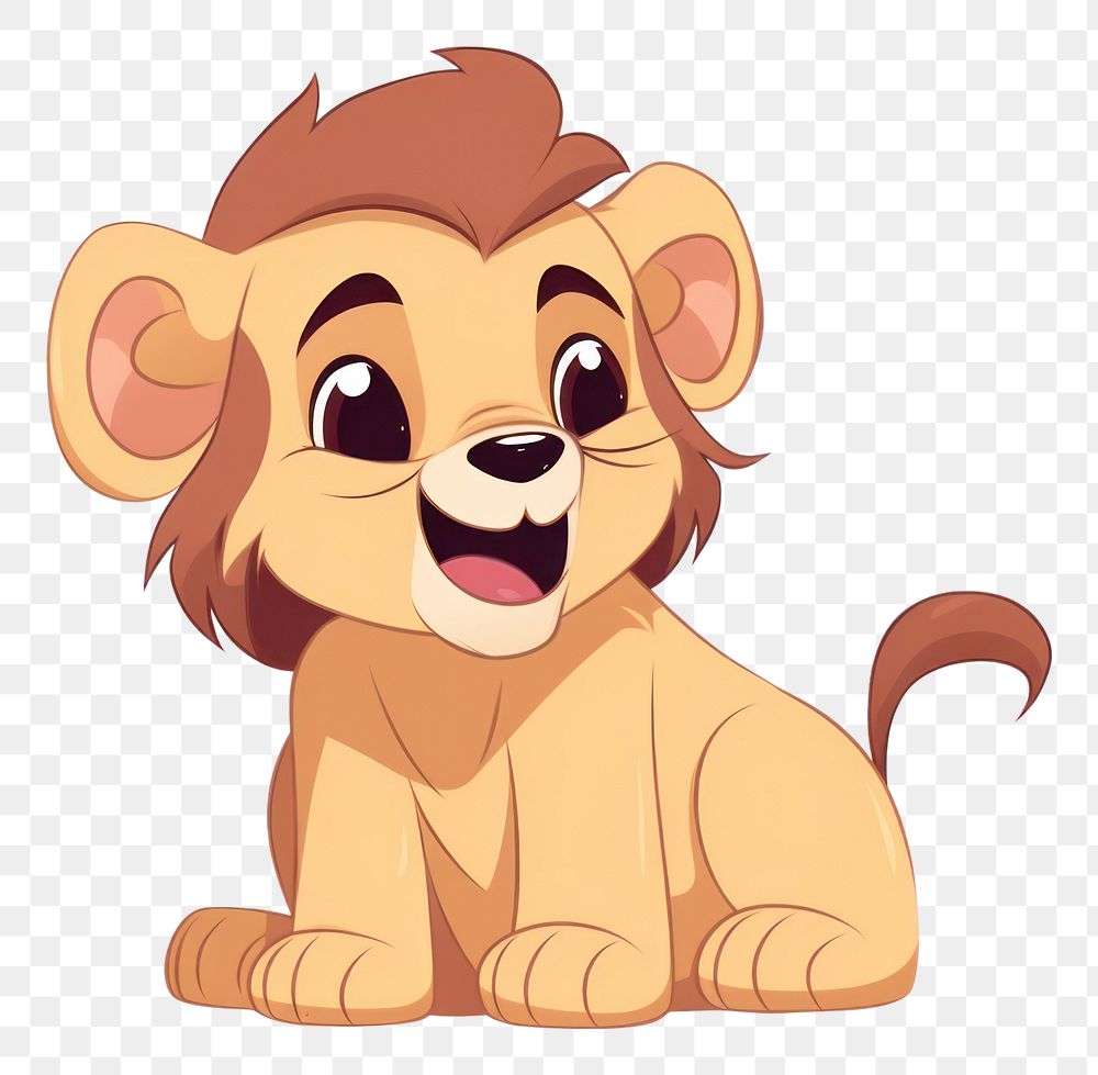 Lion cartoon style animal drawing mammal