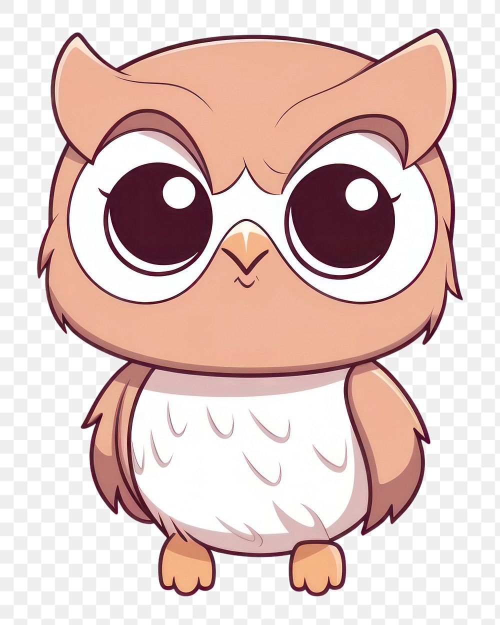 Owl cartoon style animal drawing cute.