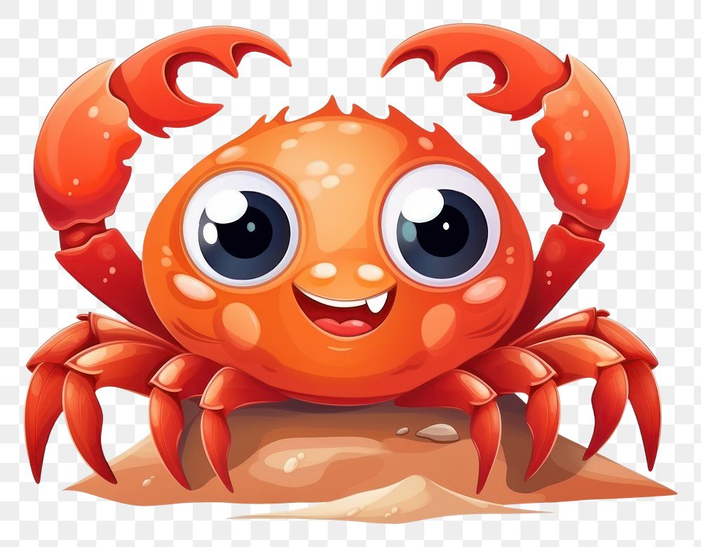 PNG Crab character surprise concept animal cartoon seafood.