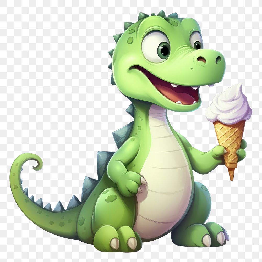 PNG Dinosaur character ice cream animal reptile cartoon.