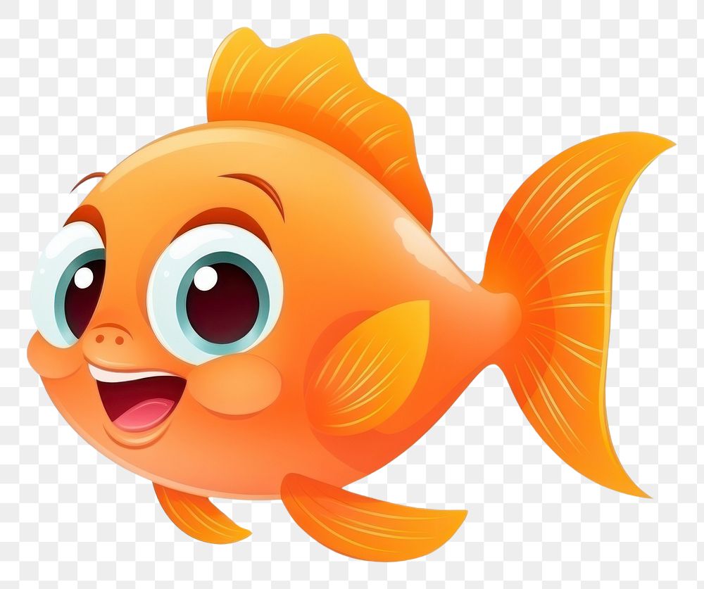 PNG Fish character surprise concept animal goldfish cartoon.