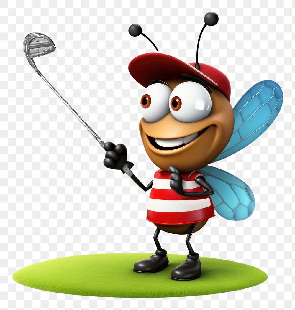 PNG Cartoon mascot insect golf.