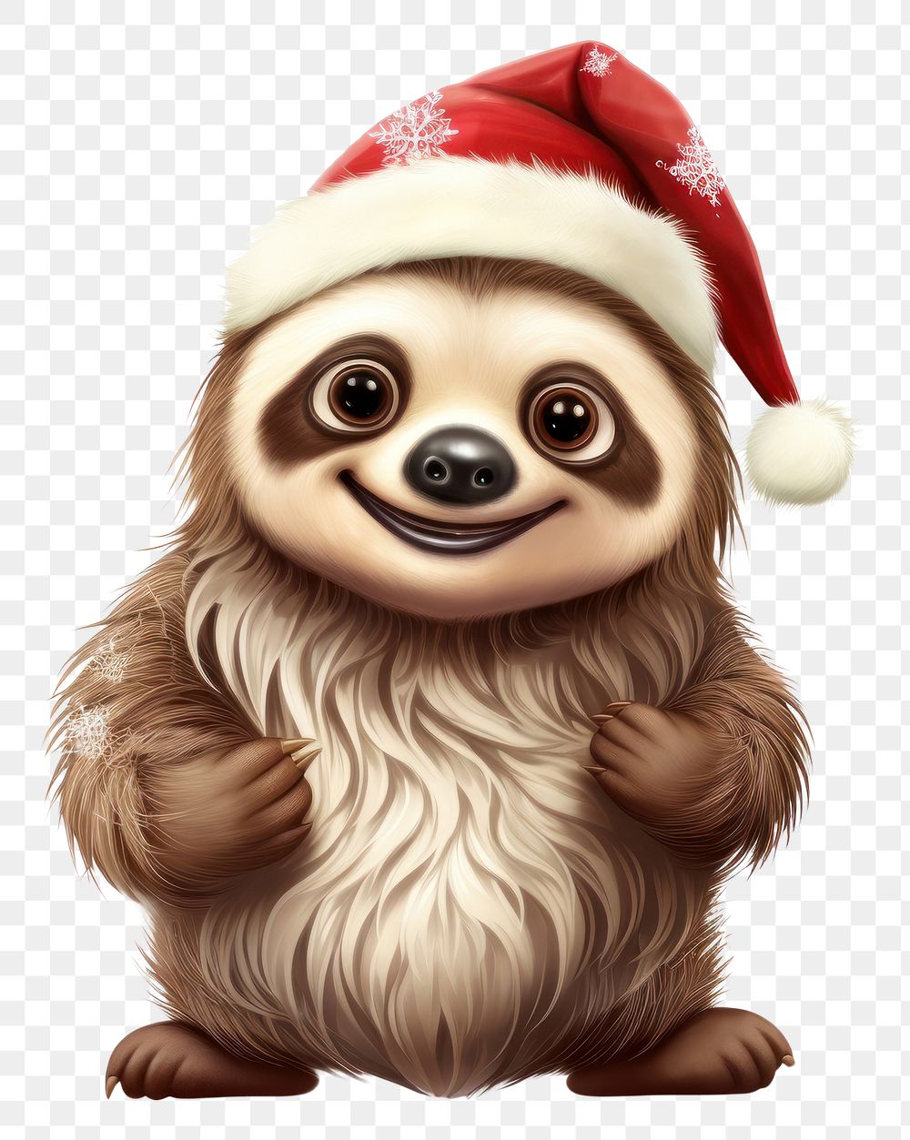 PNG Sloth character christmas time animal cartoon mammal.