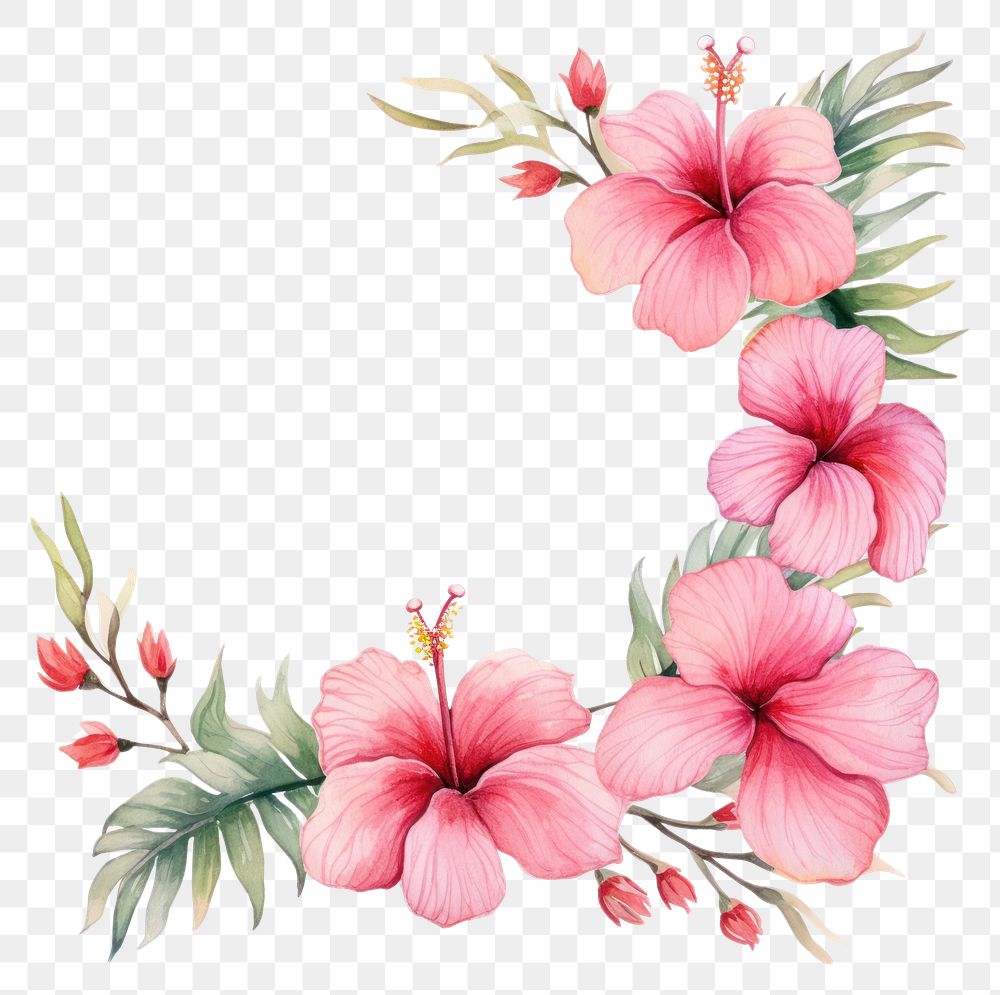 PNG Hibicus border hibiscus flower wreath