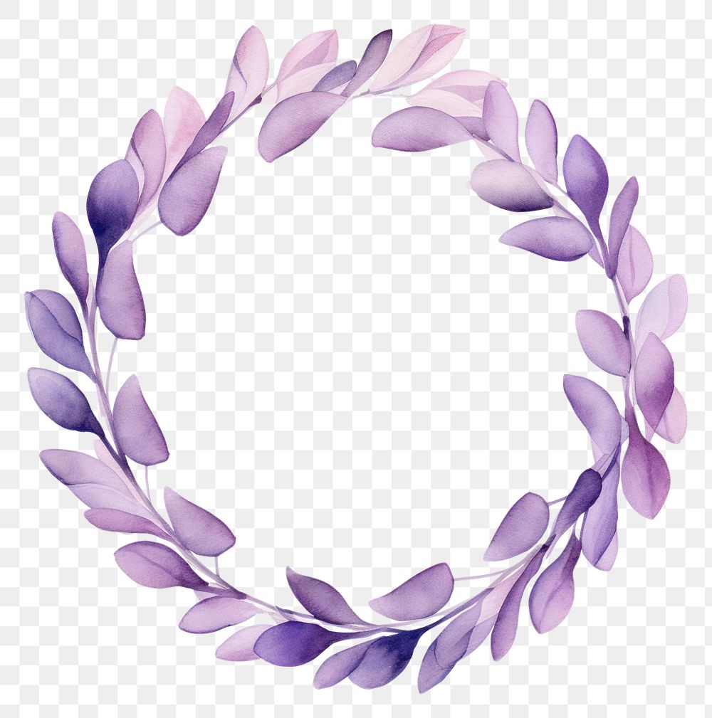 PNG Lavender petals cercle border purple flower wreath.