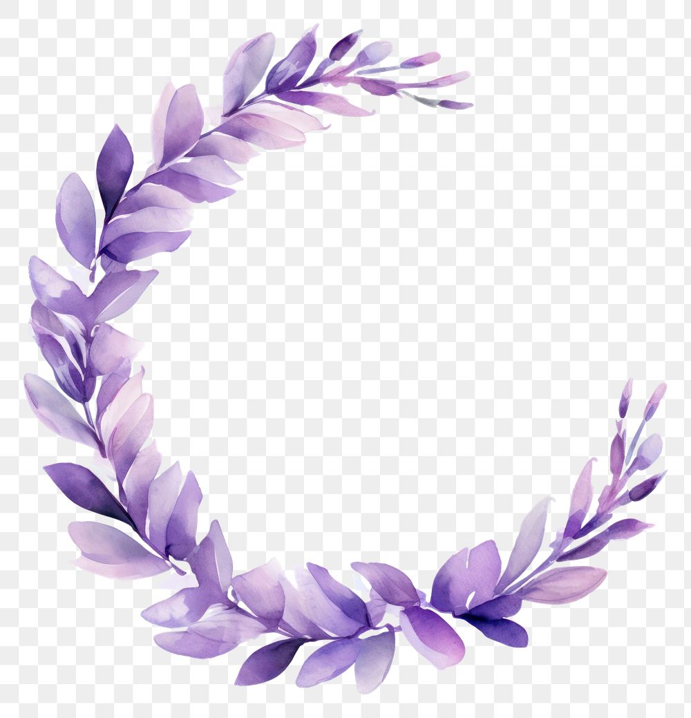PNG Lavender petals border flower purple wreath.