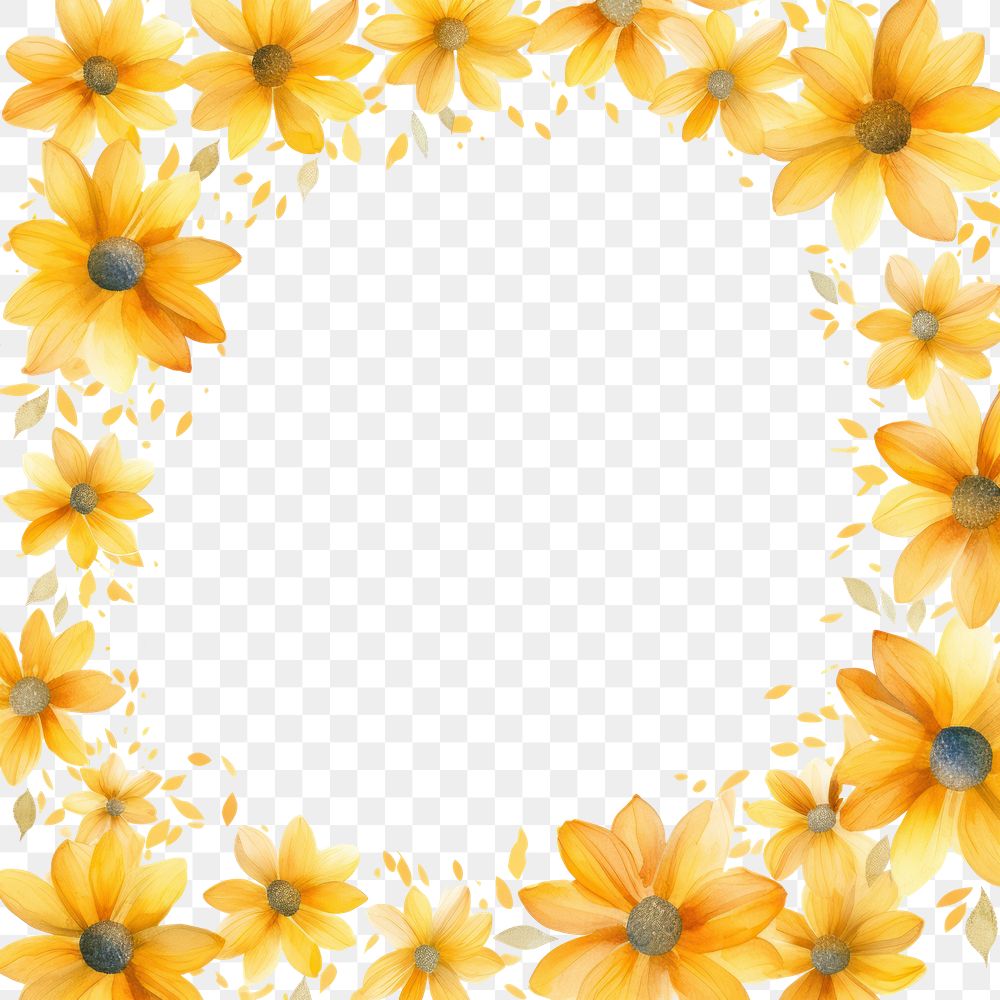PNG Sun flower petals border backgrounds sunflower pattern.