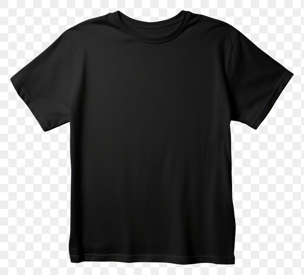 PNG Plain black t-shirt front for PNG sleeve white white background.