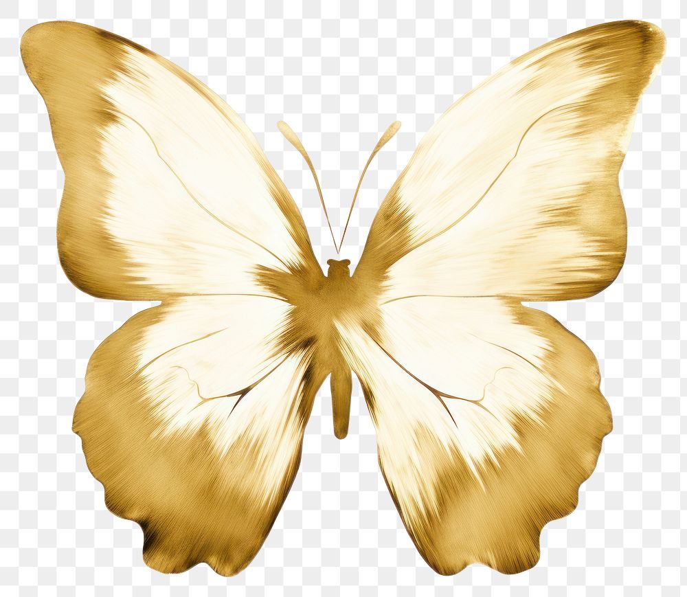PNG Butterfly gold animal insect white.