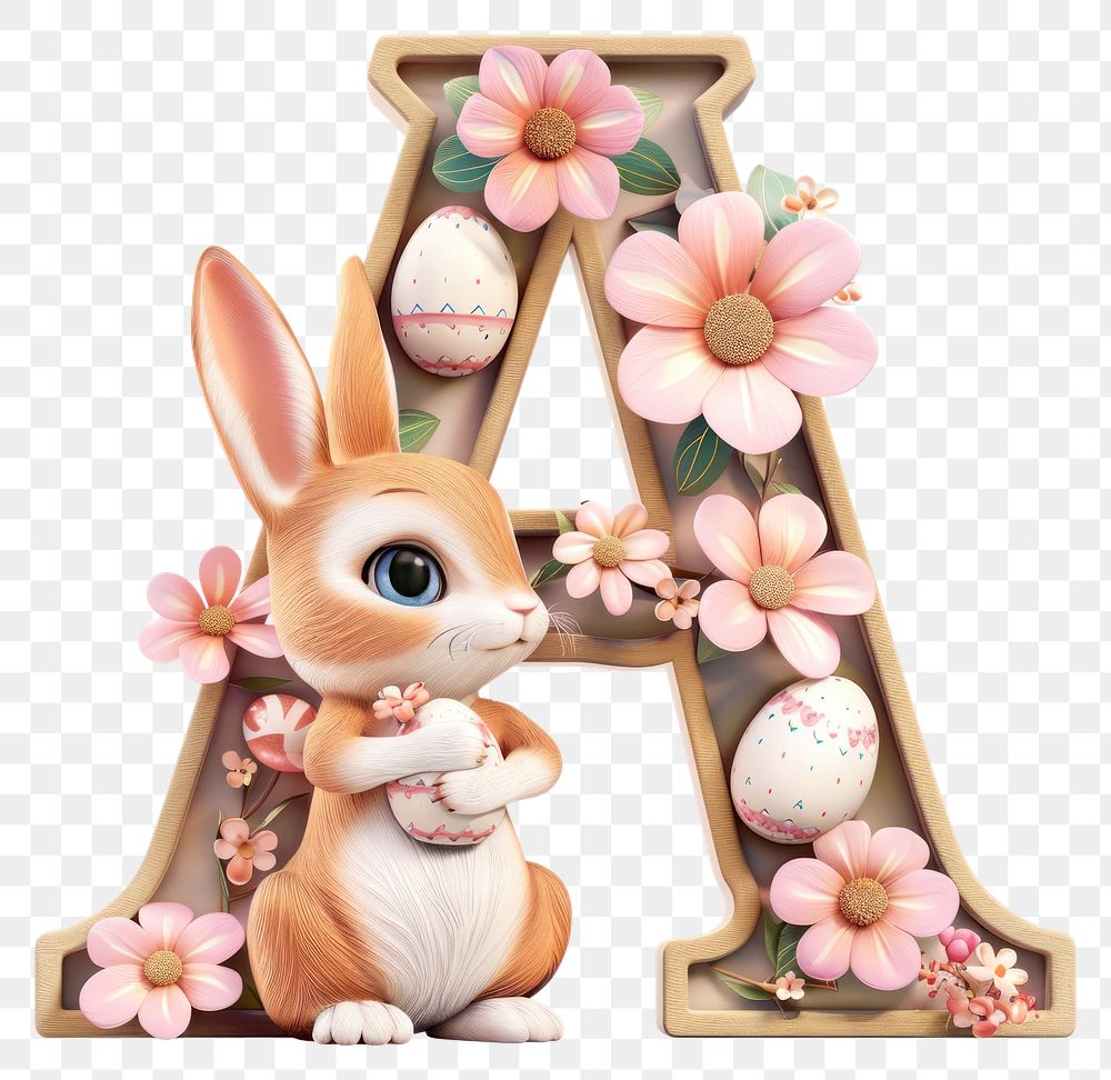 PNG Easter letter A figurine easter cute.