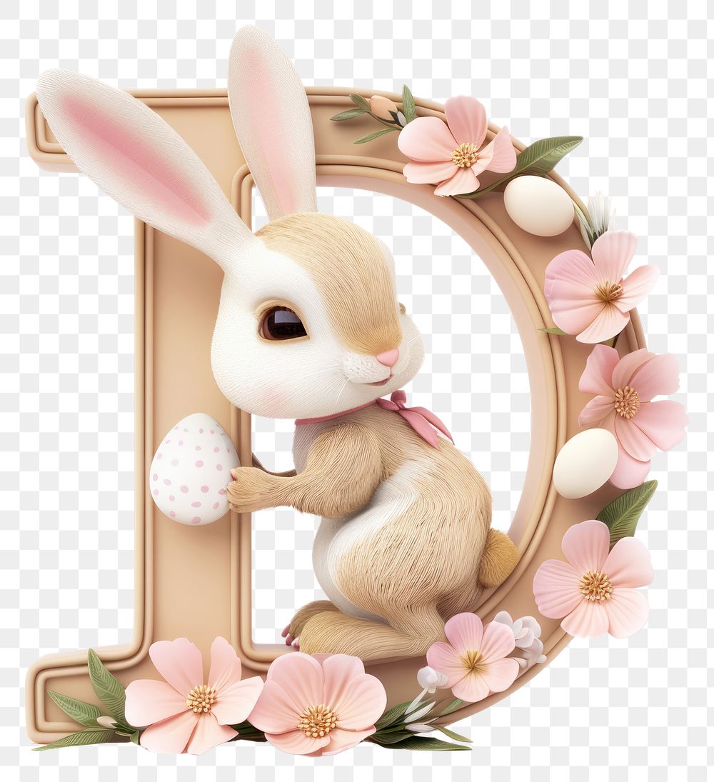 PNG Easter letter D mammal easter rabbit.