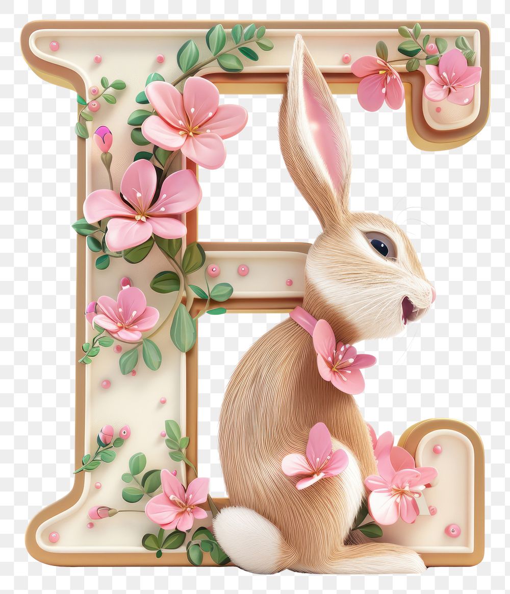 PNG Easter letter E mammal easter rabbit.