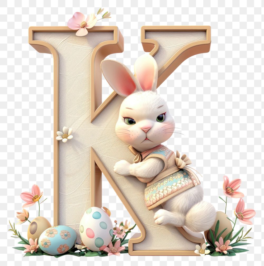 PNG Easter letter K easter cute egg.