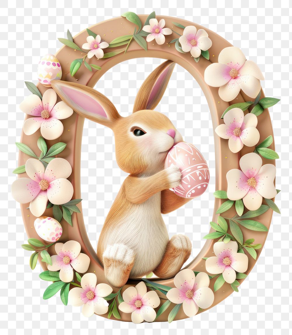 PNG Easter letter O animal easter flower