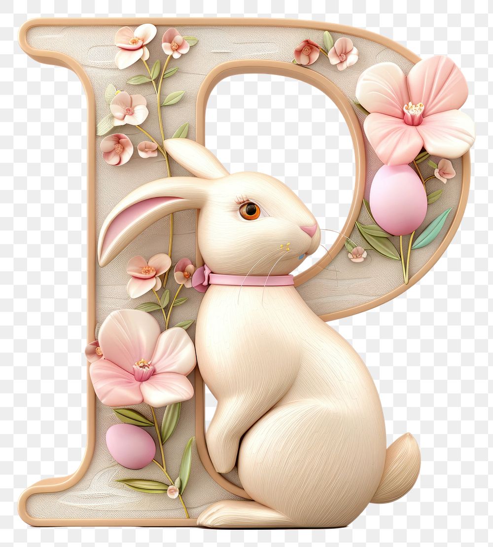 PNG Easter letter P mammal easter rabbit.