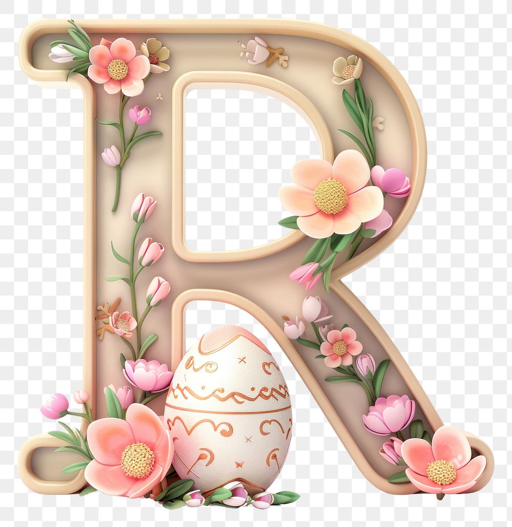 PNG Easter letter R text egg celebration