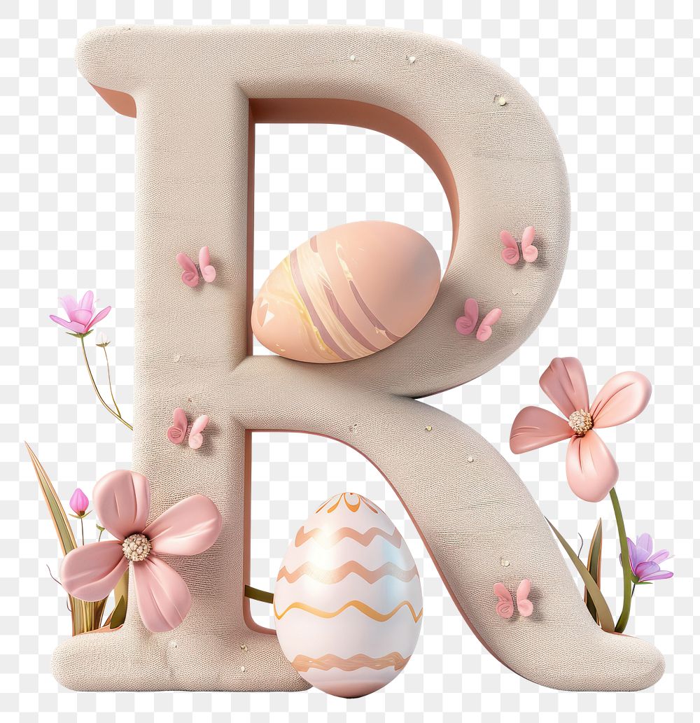 PNG Easter letter R egg easter white background.