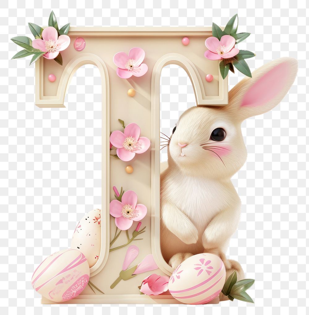 PNG Easter letter T mammal easter rabbit