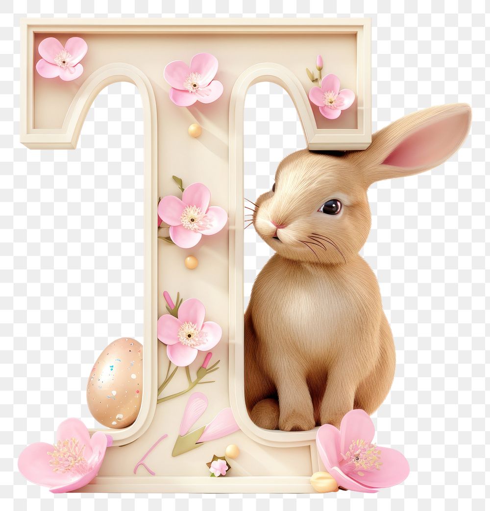 PNG Easter letter T mammal easter rabbit.
