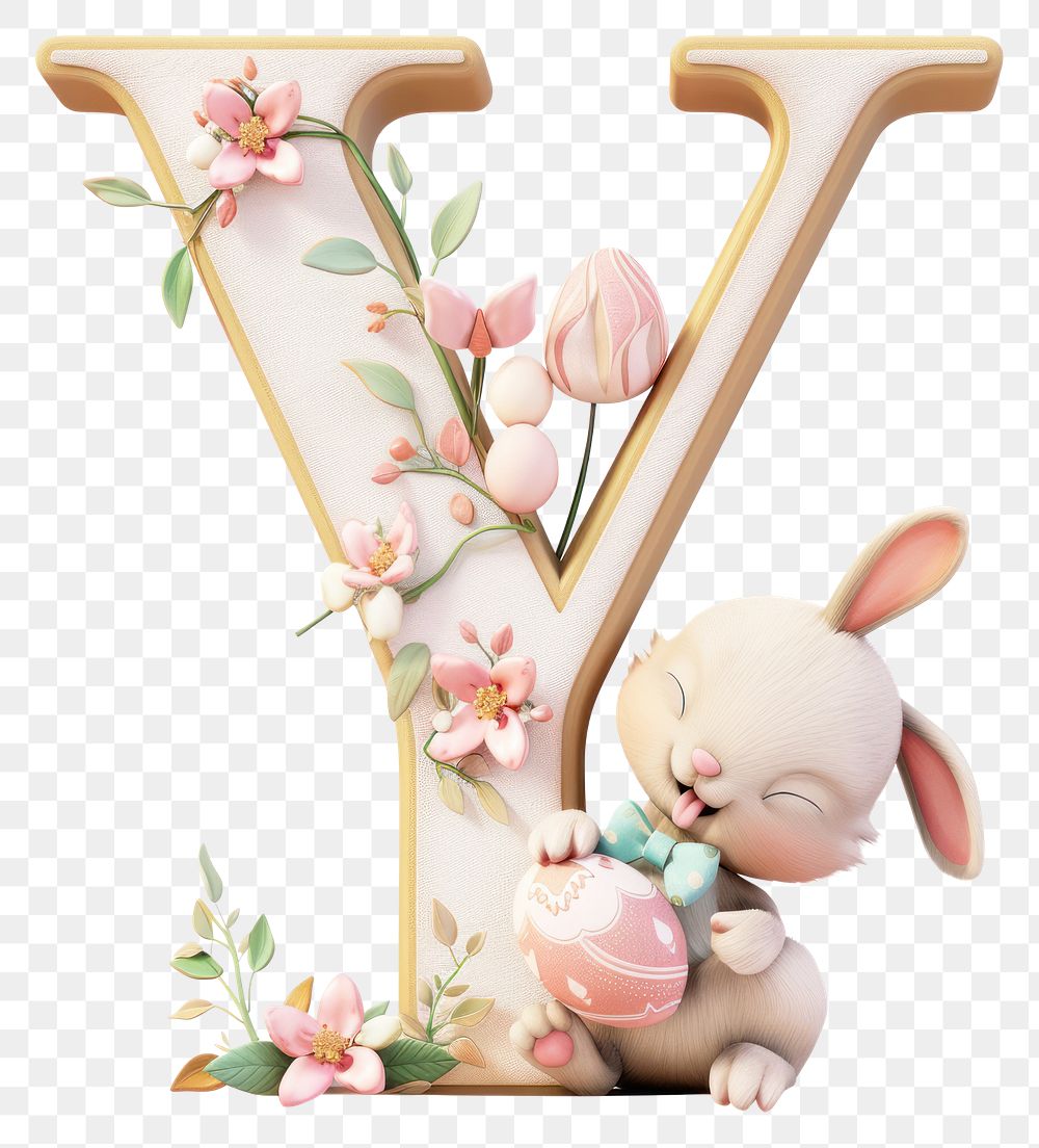 PNG Easter letter Y toy white background representation.