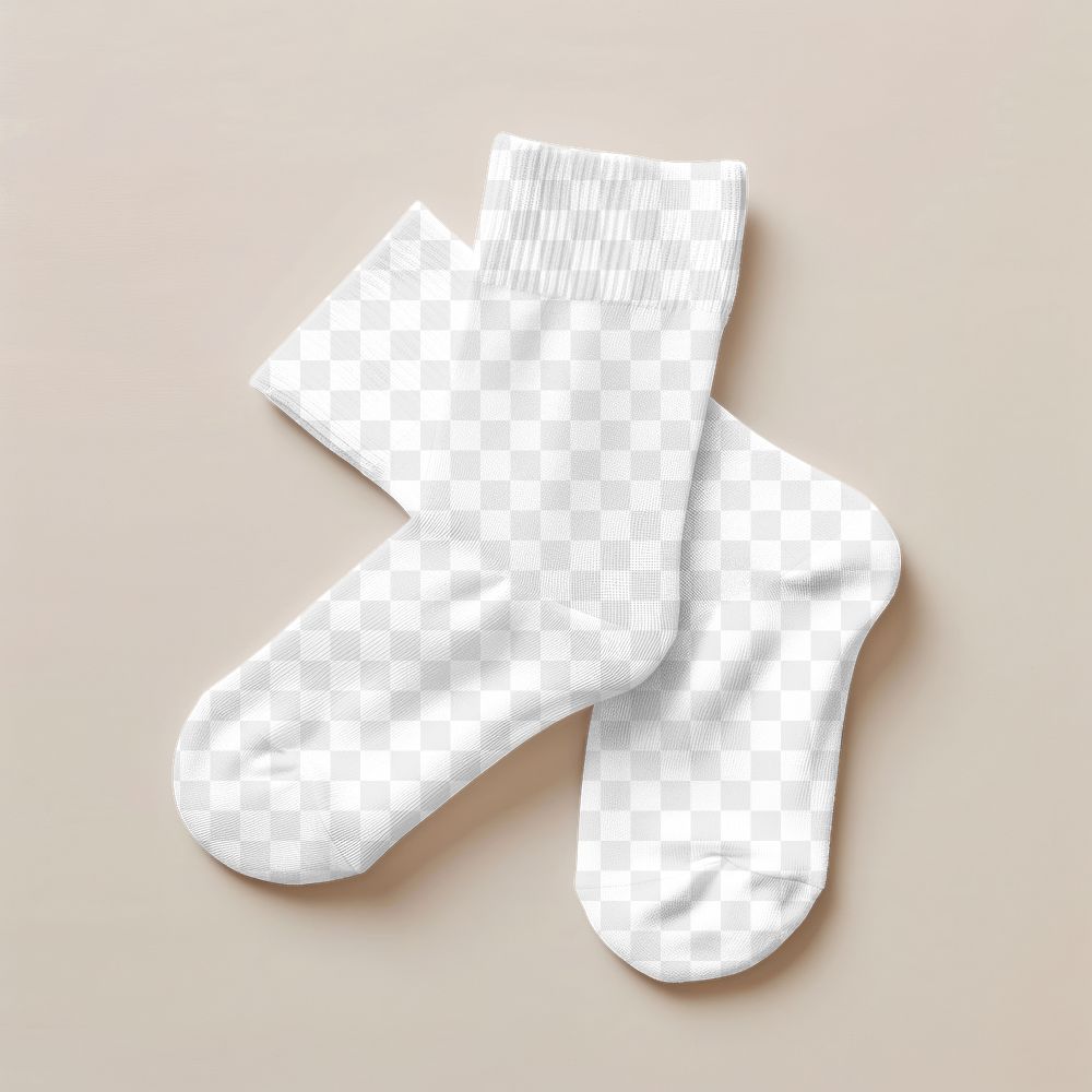 Socks png mockup, transparent design