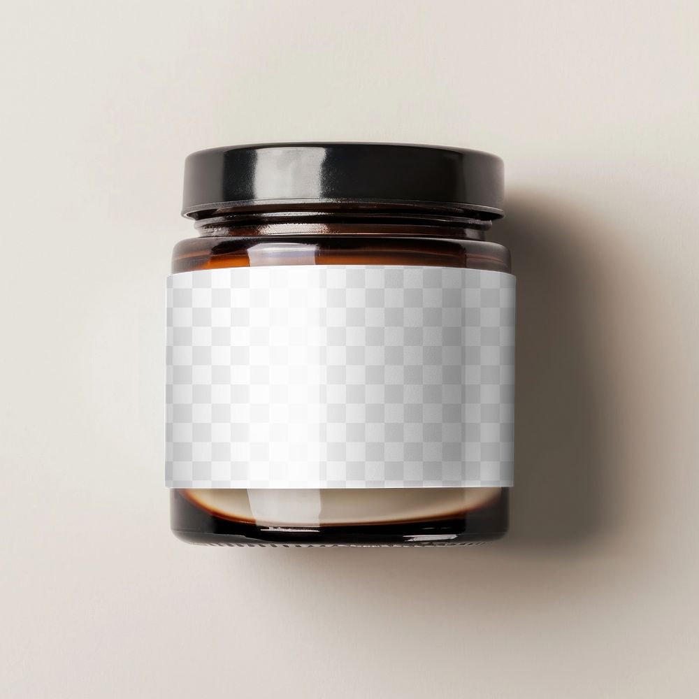 Jar label png mockup, transparent design