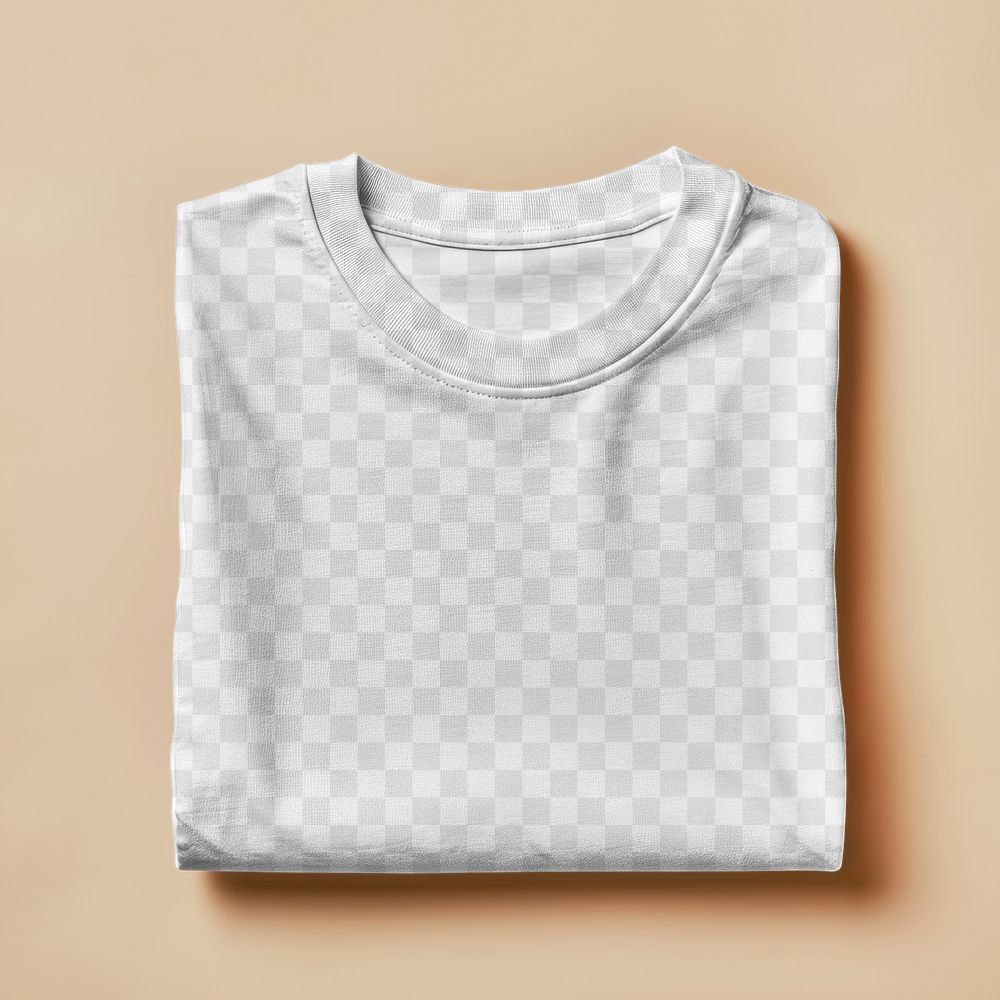 Folded t-shirts png mockup, transparent design