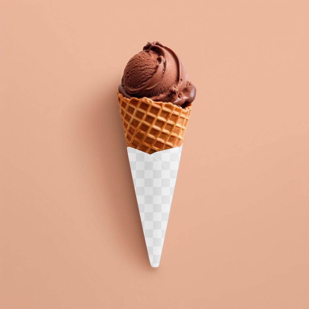 Ice cream cone png mockup, transparent design