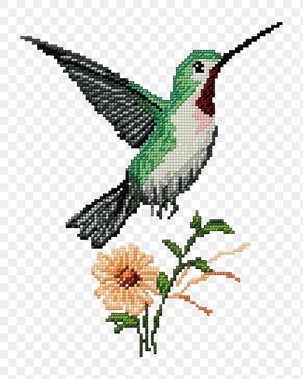 Cross stitch hummingbird animal cross-stitch creativity.