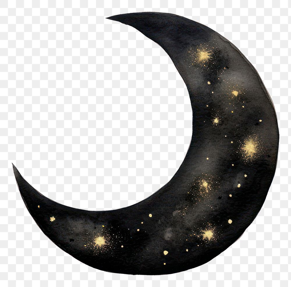 PNG Black color cute moon astronomy nature night.