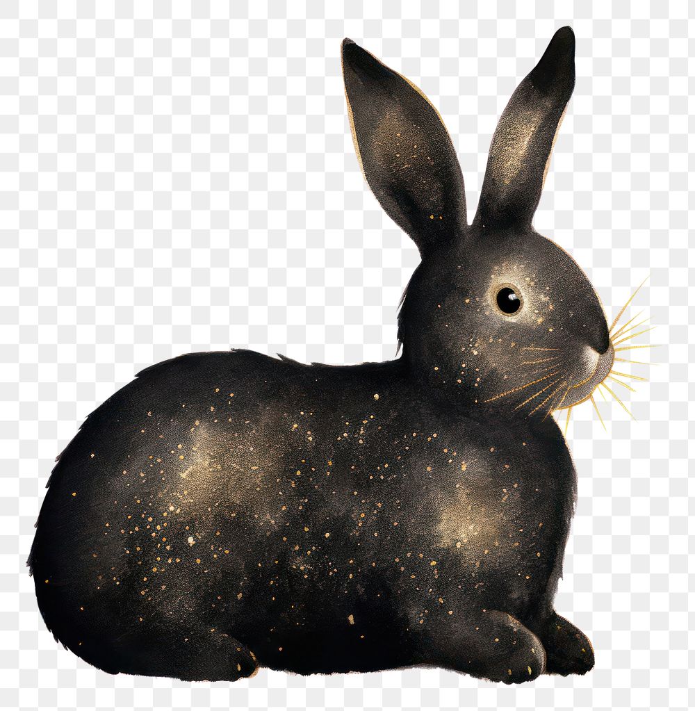 PNG Black color bunny animal mammal rodent.